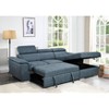 VYNXARIA 97 inch Convertible Sectional Sofa with Storage Chaise,Contemporary L-shaped Sleeper Corner Sectional Sofa with a Pull-Out Bed ,Blue - 2 of 4