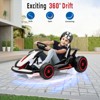 Red 24V Electric Drift Go Kart For Kids Ages 6-12 With Dual 200W Motors 8.1 MPH Adjustable Seat Led Lights Music Usb FM Radio Steel Frame Red - 3 of 4