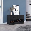 Vynxaria Willamette Rectangle 2-Shelf 2-Drawer Storage Bench Black Wengue - 2 of 4