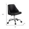 HomeRoots Black and Silver Faux Leather Adjustable Height Swivel Rolling Office Chair - 3 of 4