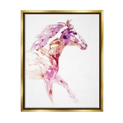 Stupell Industries Abstract Pink Horse GallopingFloater Canvas Wall Art