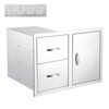 Stainless Steel Outdoor Kitchen Cabinet Door Set - Left Drawer + Right Door , NSF Double Wall, Includes Vent Panel for Grill/BBQ Islands & Fire Pits - 2 of 4