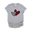 Simply Sage Market Women's Buffalo Plaid Hearts Short Sleeve Graphic Tee - 3 of 4