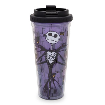 Silver Buffalo Disney The Nightmare Before Christmas Misfit Carnival Cup  with Lid and Straw