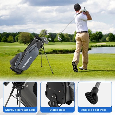 Men's Right Handed Gray Complete Golf Club Set with Bag