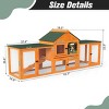 SEVOBAL 82.5” Wooden Rabbit Hutch Outdoor Easy to Assemble Rabbit Cage Bunny Hutch Indoor with Cleaning Tray Waterproof Roof for Bunny Rabbit Chick - 3 of 4