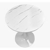 PAGED Dining Table Modern Round Kitchen Table Dining Room Table with Stable Cylindrical Metal Base for Living Room - 2 of 4