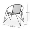 Arm Chairs Set Of 2,Modern Diamond Mesh Arm Chair With Wide Hairpin Legs,Outdoor Armchairs,Arm chairs For Patio,Backyard-Cuddlewood - 4 of 4