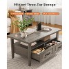 Amada coffee table in the living room, 39.4-inch coffee table with storage space, a modern coffee table with an open display shelf and hidden drawers - 3 of 4
