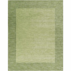 Hauteloom Bordered Solid Green Wool Rug - 1 of 4