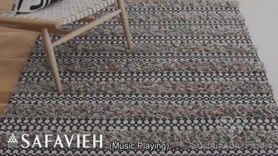 Handwoven Black and Ivory Wool-Cotton Blend Beach House Rug - 3x5 Feet