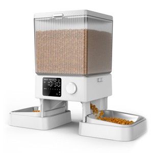 Oneisall PFD-002 Automatic Dog and Cat Feeder: 5L, Timed Dispenser for 2 Cats, Dual Bowls, Pet Dry Food Dispenser (Black Friday Sale) - 1 of 4