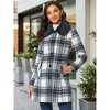 Allegra K Women's Buffalo Checks Winter Peter Pan Collar Long Plaid Coat - 2 of 4