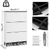 Coucheta White Shoe Cabinet - 3 Flip Drawers, 47" Tall Slim Storage for 18 Pairs, Freestanding Entryway Organizer - 2 of 4