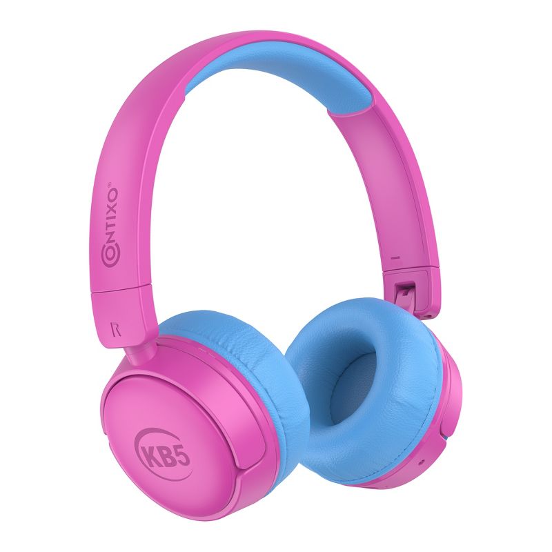 Contixo KB05 Kids Bluetooth Wireless Headphones -Volume Safe Limit 85db -On-The-Ear Adjustable Headset (Pink), 1 of 11