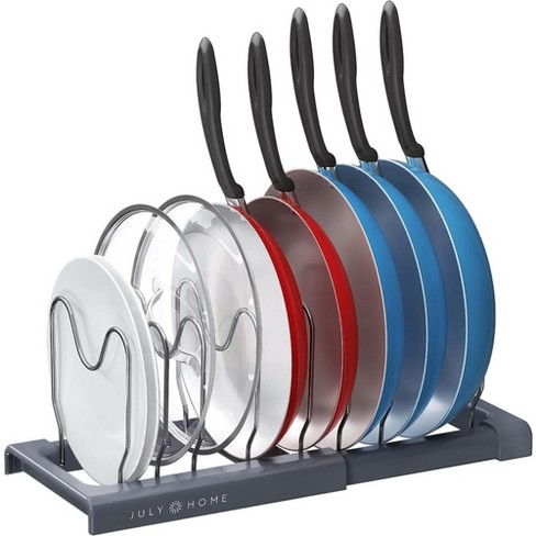 Expandable Pot And Pan Organizer For Cabinet - 10 Adjustable