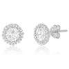 SHINE by Sterling Forever Sterling Silver CZ Halo Stud Earrings - 2 of 2