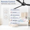 Airsurfer 52" Matte Black Ceiling Fan Without Light, 3 Plywood Blades, 6-Speed Settings, Remote Included, 4''&8'' Down Rods(2-Pack) - 4 of 4