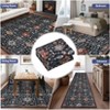 Soft Boho Vintage Low Pile Washable Large Area Rugs Indoor Floor Carpet for Living Room Bedroom - 4 of 4