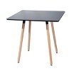 HomeRoots 32" Black and Natural Wood Square Dining Table - 4 of 4