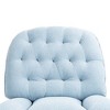 PAGED Chenille Upholstered Accent Chair with Metal Round Base, Modern Swivel Chairs for Bedroom, Reading Room, Teal - 4 of 4