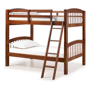 Spindle Twin Over Twin Bunk Bed Chestnut - Bolton Furniture, Brown