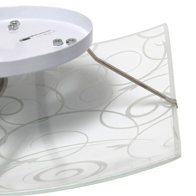 Modern White Glass Square Flush Mount Ceiling Light