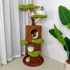 58" Tall Cat Tree Tower  Multi-Level Indoor Large Pet Activity Center with Flower-shaped Platform Plush Stairs Condo for Multi-Cat Household - 2 of 4