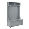 4-In-1 Design MDF Hall Tree Entryway With Bench ,4 Hooks Coat Rack And Shoe Storage,For Hallways,Living Room-Cuddlewood - 3 of 4