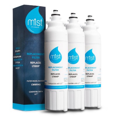 Mist LG LT800P Compatible with ADQ73613401, Kenmore 9490, 46-9490, ADQ73613402 Refrigerator Water Filter (3pk)