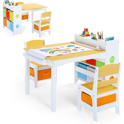 Kinder King Kids Table and Chair Set with Storage, Toddler Activity Table, 393.8*17.8 Inch Paper Roll