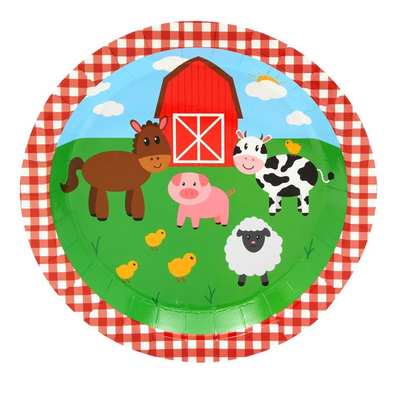 Juvale 144 Pieces Barnyard Birthday Party Supplies, Paper Plates, Napkins, Cups, Cutlery, Serves 24 Guests, 4 of 9
