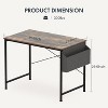 40-55 inch Computer Desk Home Office Desk Workstation Brown, Modern Simple Style Desk for Home Office, Study Student Writing Desk-The Pop Home - 3 of 4