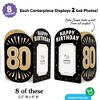 Big Dot of Happiness 80th Birthday Photo Holder Centerpieces, 4x6 Picture Display Box, Black & Gold Table Decoration for Adult Birthday Decor, 8 Count - 3 of 4