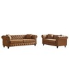 CAVINAS Loveseat Sofa with Button Design and Cushions for Bedroom, Chesterfield Sofa with Rolled Arms, Tech Fabric Vintage Couches for Living Room - 2 of 4