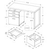 Vynxaria Contemporary Modern 48"L Computer Desk - Left/Right Set-up, Storage Drawers, Grey Laminate/Grey Metal, Home Office/Laptop Use - 3 of 4
