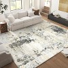 8'x10' Washable Abstract Rug - Modern Non-Slip Carpet for Living Room, Nursery, Kitchen - Grey/Beige - 3 of 4