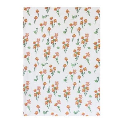 Set of 3 Green, Orange, and White Cotton Tea Towels