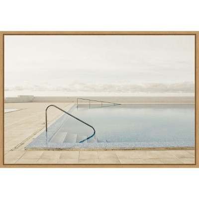Amanti Art Offseason Swimming Pool by Robert Steinkopff Canvas Wall Art Print Framed 23 x 16-in.
