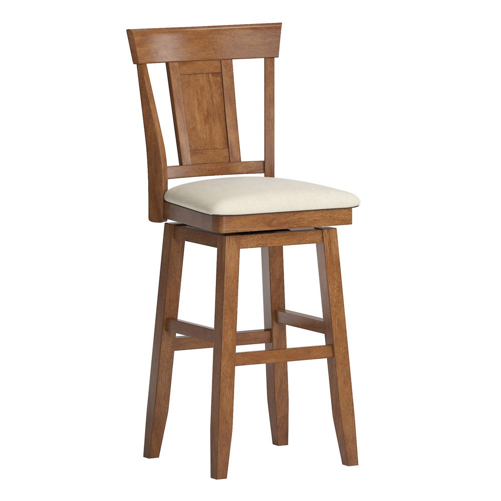 Photos - Chair 29" South Hill Panel Back Wood Swivel Height Barstool Oak - Inspire Q