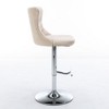 CAVINAS 24.8"-33"Chic Velvet Bar Stools Counter Height,Set of 2,360°Swivel Barstools with Adjustable Lifting,Back Tufted&Matte Silver Frame - 4 of 4
