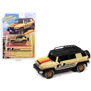 2007 Toyota FJ Cruiser Beige w/Stripes and Black Top with Roofrack Ltd Ed to 4800 pcs 1/64 Diecast Model Car by Johnny Lightning - 1 of 3