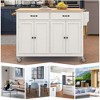 NicBex Modrn Kitchen Island with Drop Leaf & Adjustable Shelves,Rolling Kitchen Cart with Wheels & Drawers,Storage Cabinet Folding Dining Table - 2 of 4