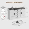 Farmhouse 4 Drawer Dresser for Bedroom, 59" Wood Dressers with Sliding Barn Doors - 2 of 4