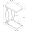 Vynxaria Contemporary Modern C-Shaped Accent Table ¨C Grey Laminate (Cement-Look), Thick Top, Chrome Metal Supports, Portable for Living Room/Bedroom - 4 of 4