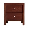 HomeStock Cherry Nightstand 25x22x17 with Two Drawers, Compact Bedside Table for Bedroom Storage and Warm Stylish Finish Accent - 4 of 4