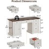 Dyonery 60" Farmhouse Executive Desk with Drawers and Cabinet, Embossed Texture Wood Home Office Desk, Rustic Computer Writing Desk, Brown - 3 of 4