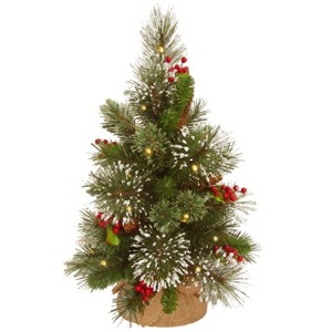 1.5' Wintry Pine Artificial Christmas Tree Battery Operated Warm White LED Lights - National Tree Company - 1 of 4