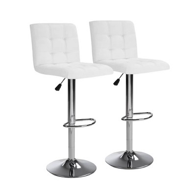 COMHOMA Bar Stools Set of 2/4,  Modern PU Leather Swivel Adjustable Counter Bar Stool