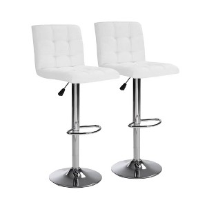COMHOMA Bar Stools Set of 2/4,  Modern PU Leather Swivel Adjustable Counter Bar Stool - 1 of 4